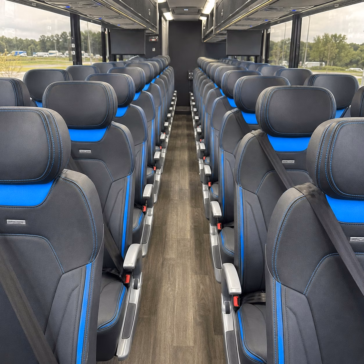 56 passenger charter bus interior