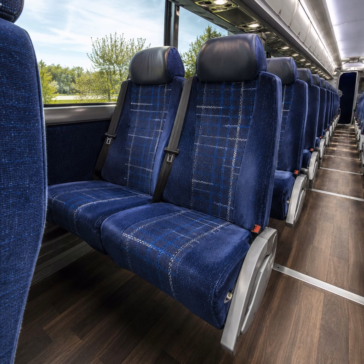 compton charter bus rental interior