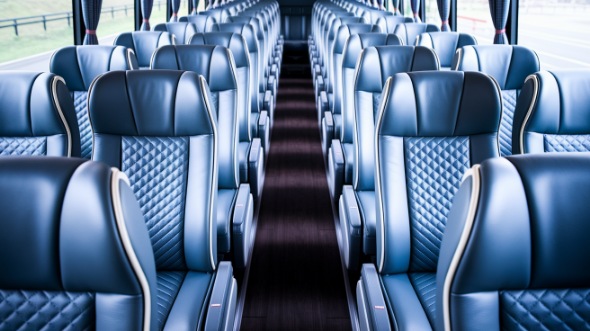 56 passenger charter bus interior view