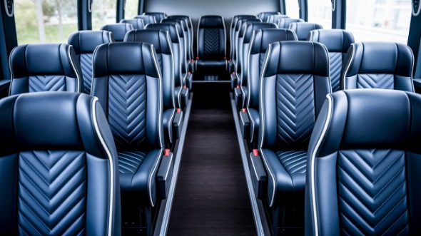 compton 18 passenger minibus inside