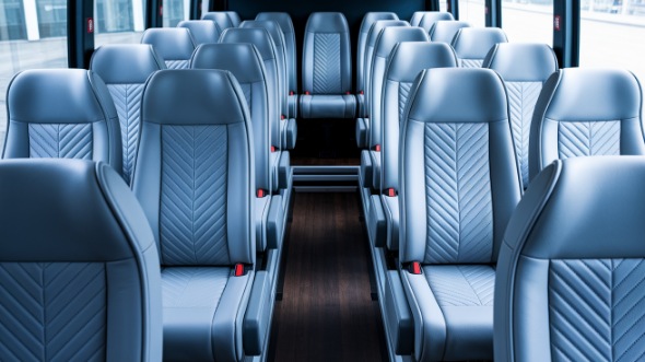 compton 28 passenger minibus inside