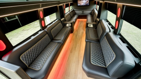 compton party bus rental interior